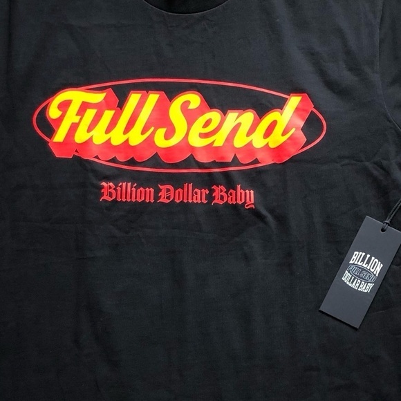 Full Send Mens T-shirt Crewneck Full Send Graphic Billion Dollar Baby Black L - Picture 5 of 6